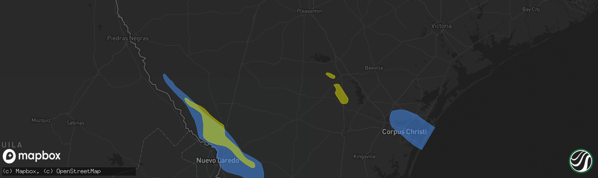 Hail map in Gregory, TX on April 23, 2023