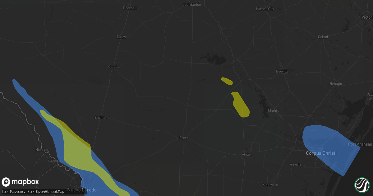 Hail map in Gregory, TX on April 23, 2023