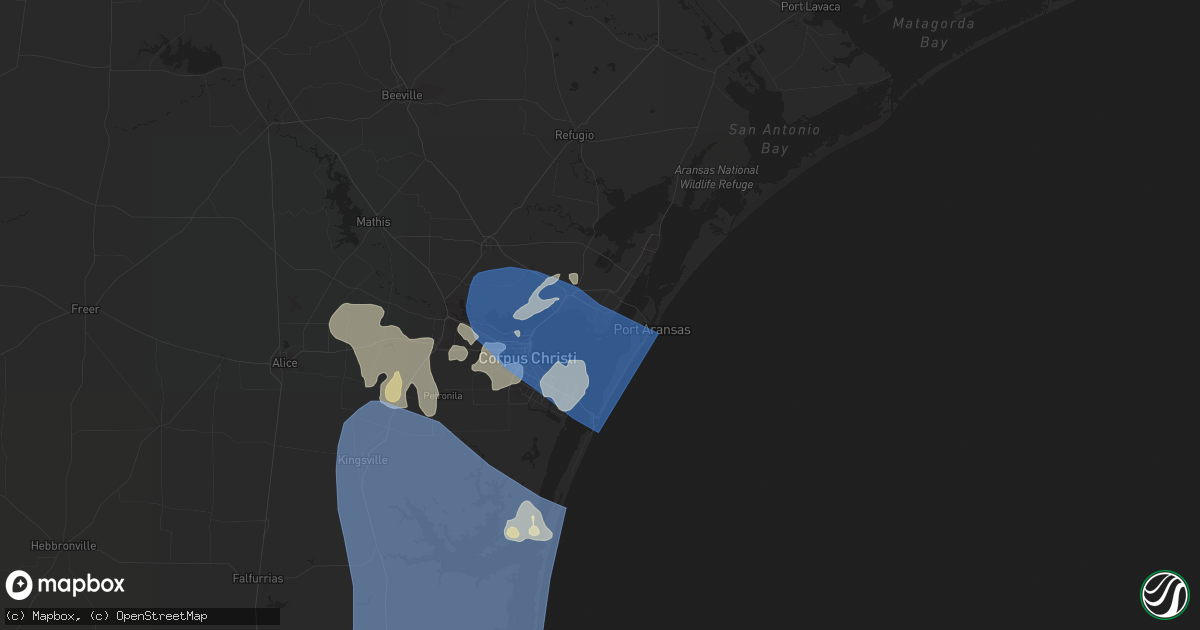 Hail map in Ingleside, TX on April 23, 2023
