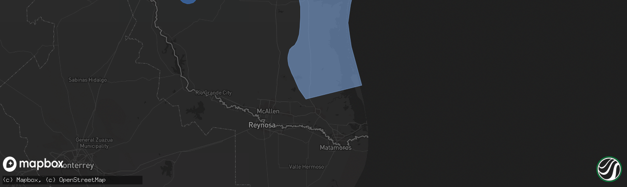 Hail map in Lyford, TX on April 23, 2023