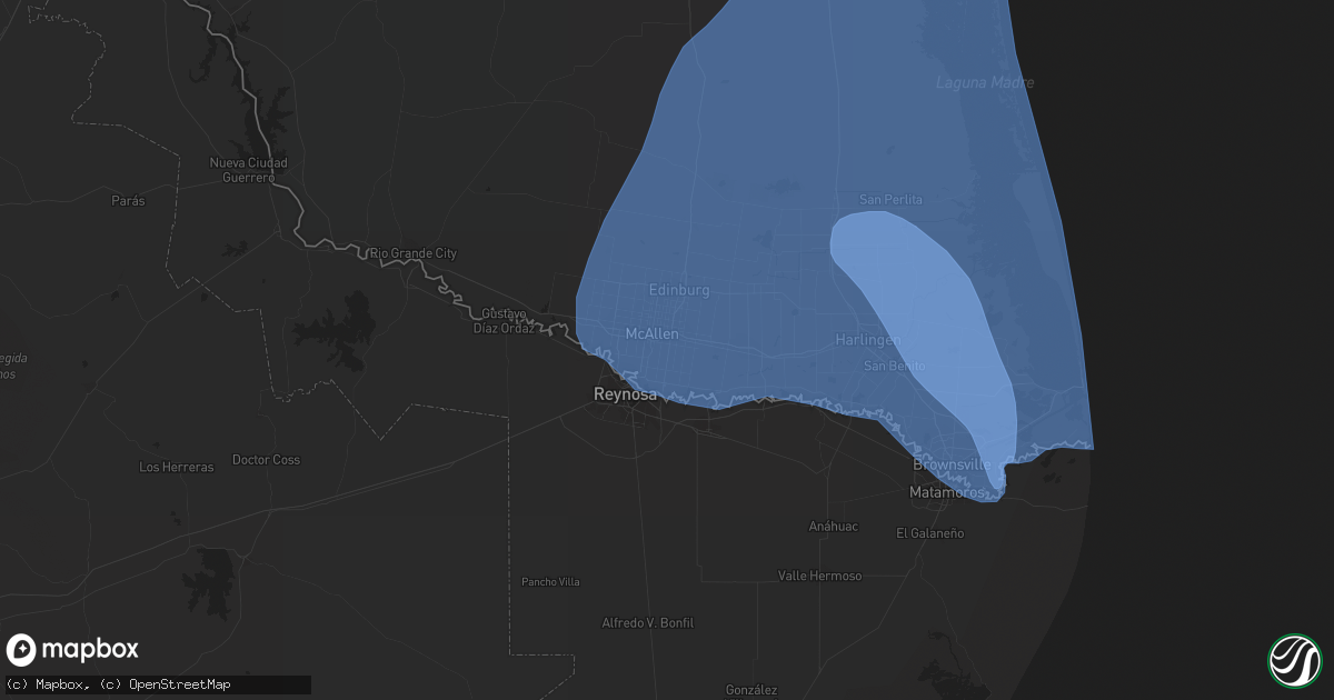 Hail map in Pharr, TX on April 23, 2023