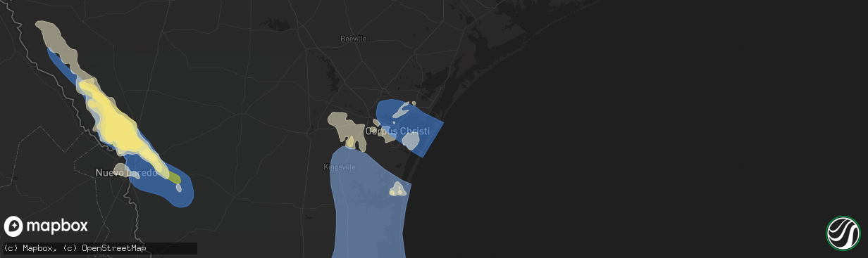 Hail map in Port Aransas, TX on April 23, 2023