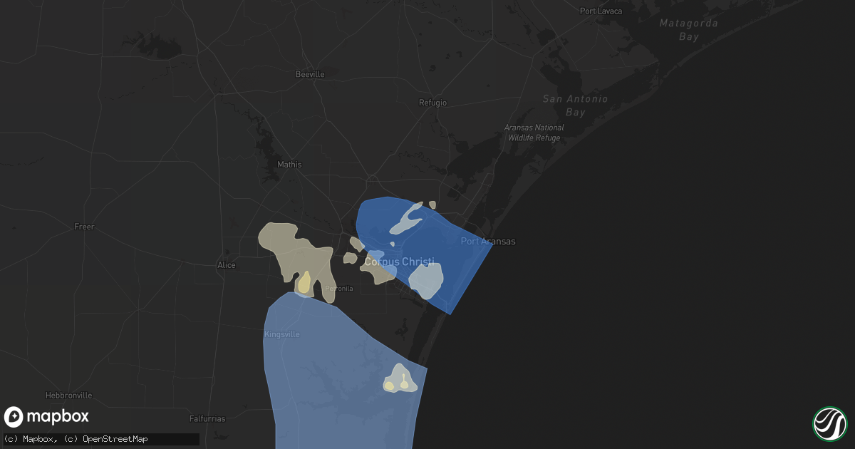 Hail map in Portland, TX on April 23, 2023