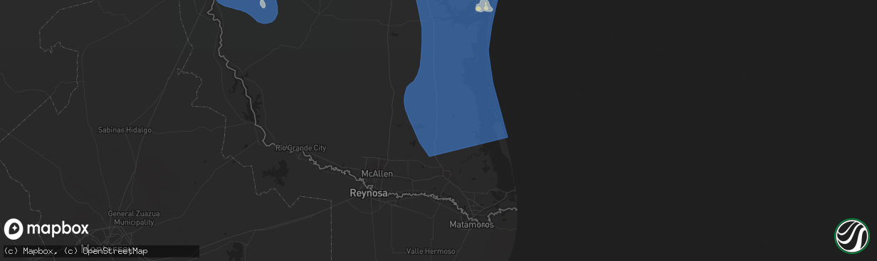 Hail map in Raymondville, TX on April 23, 2023