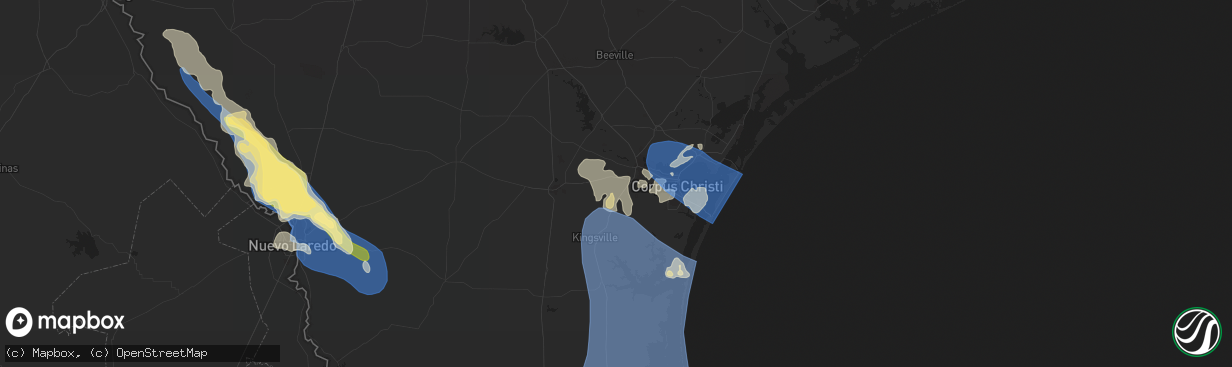 Hail map in Robstown, TX on April 23, 2023