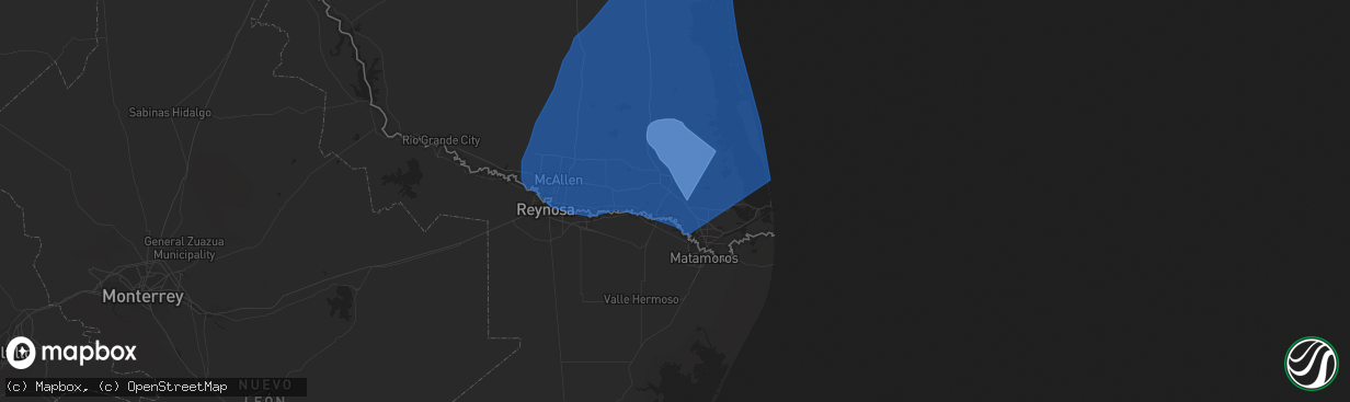Hail map in San Benito, TX on April 23, 2023