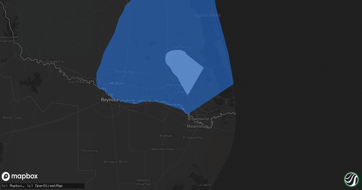 Hail map in San Benito, TX on April 23, 2023