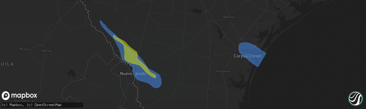 Hail map in Sinton, TX on April 23, 2023