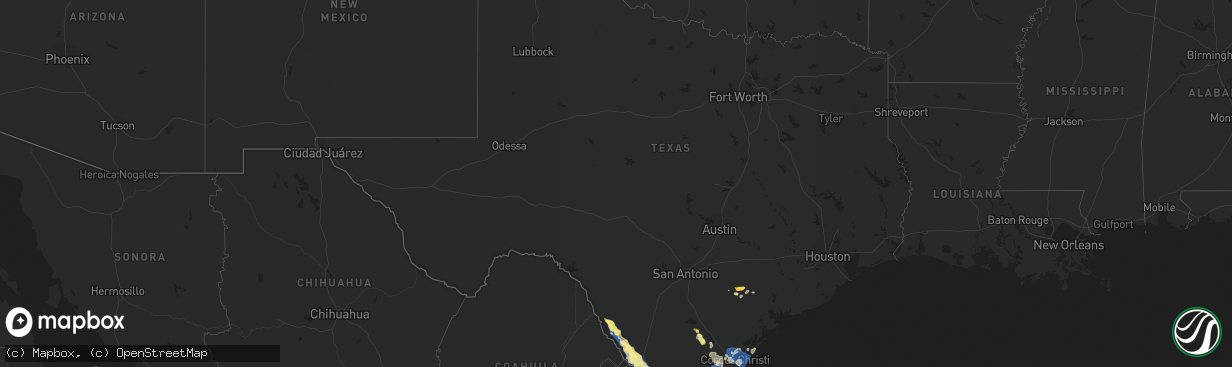 Hail map in Texas on April 23, 2023