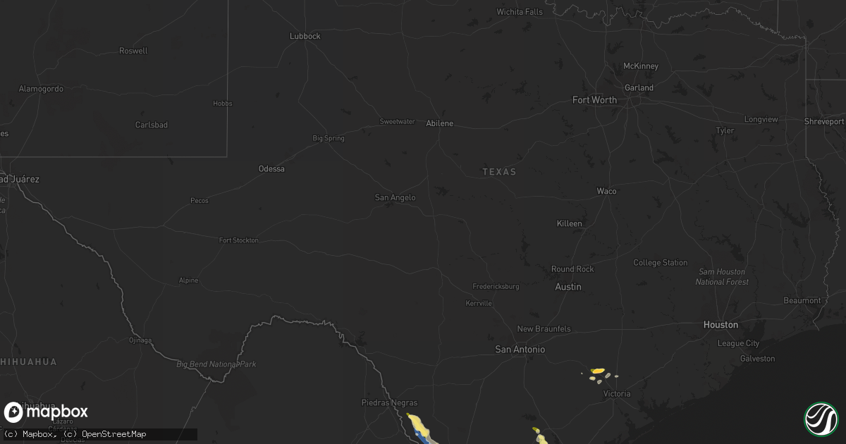 Hail map in Texas on April 23, 2023
