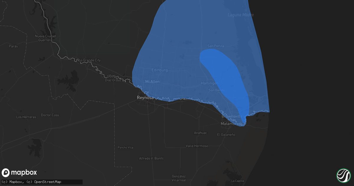 Hail map in Weslaco, TX on April 23, 2023