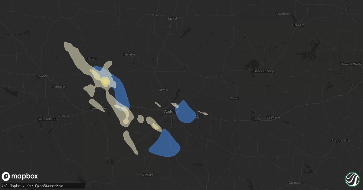 Hail map in Abilene, TX on April 23, 2024