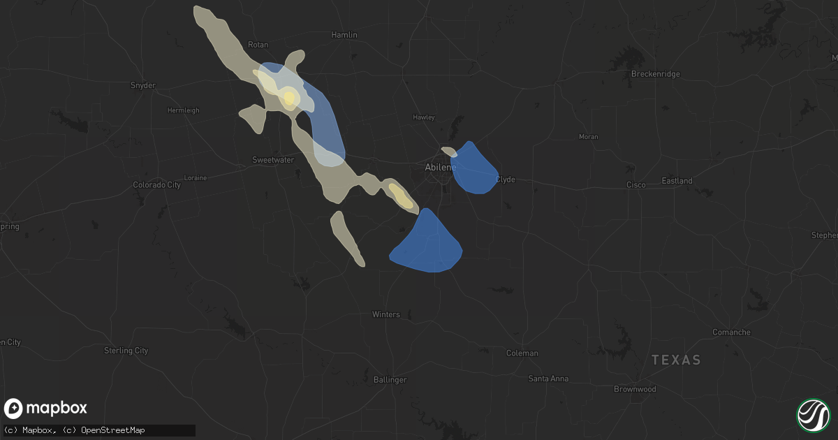Hail map in Buffalo Gap, TX on April 23, 2024