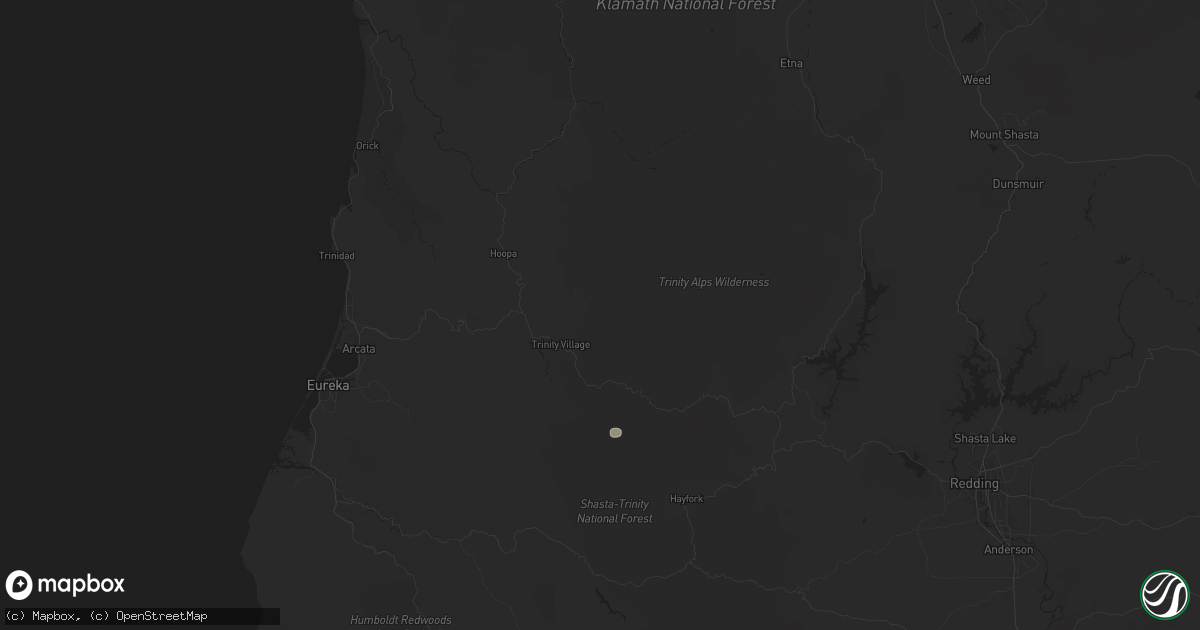 Hail map in Burnt Ranch, CA on April 23, 2024