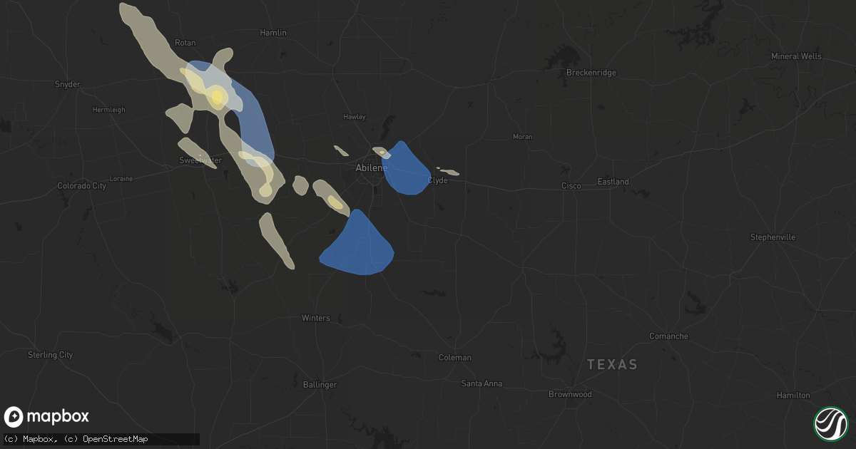 Hail map in Clyde, TX on April 23, 2024