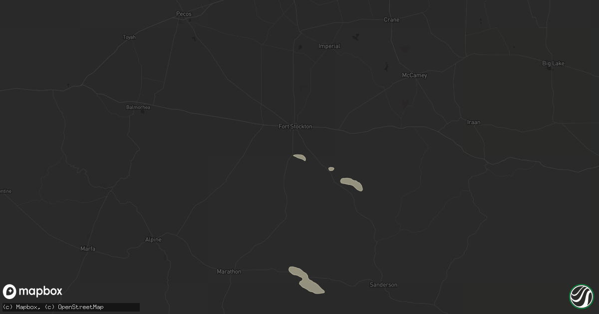 Hail map in Fort Stockton, TX on April 23, 2024