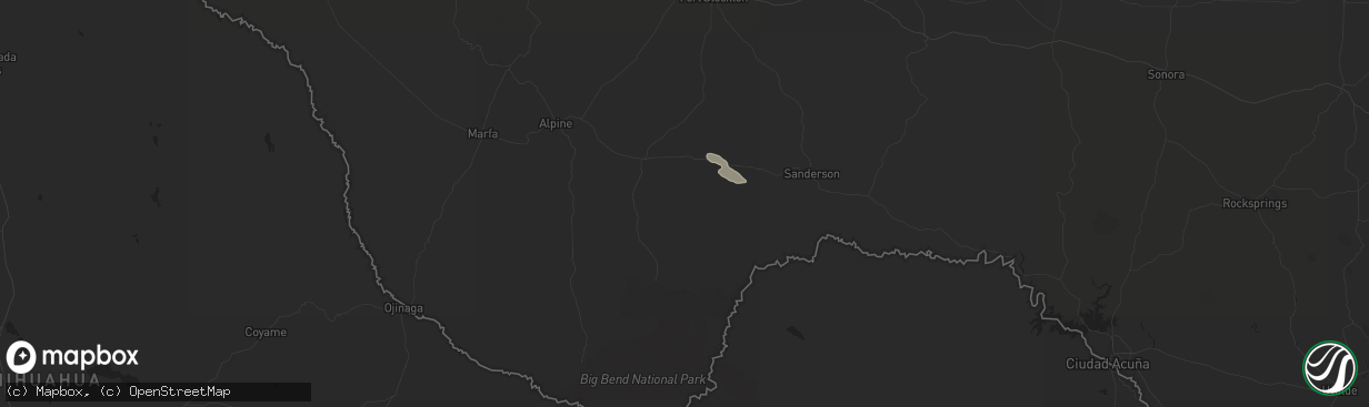 Hail map in Marathon, TX on April 23, 2024