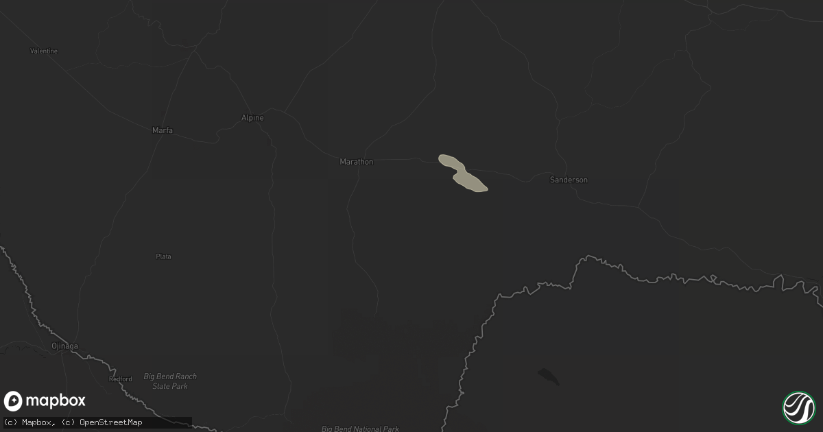 Hail map in Marathon, TX on April 23, 2024