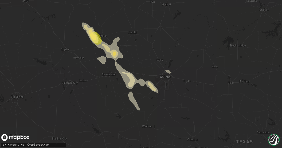 Hail Map in Merkel, TX on April 23, 2024 - HailTrace