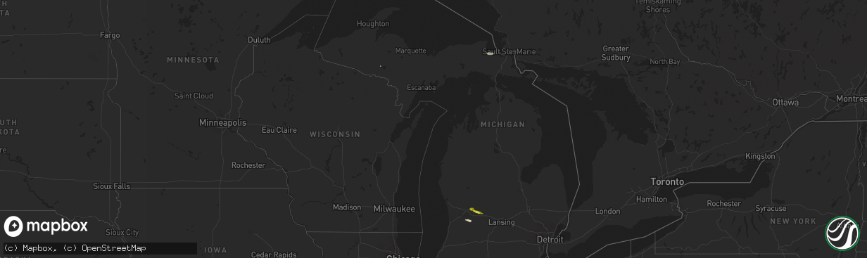 Hail map in Michigan on April 23, 2024