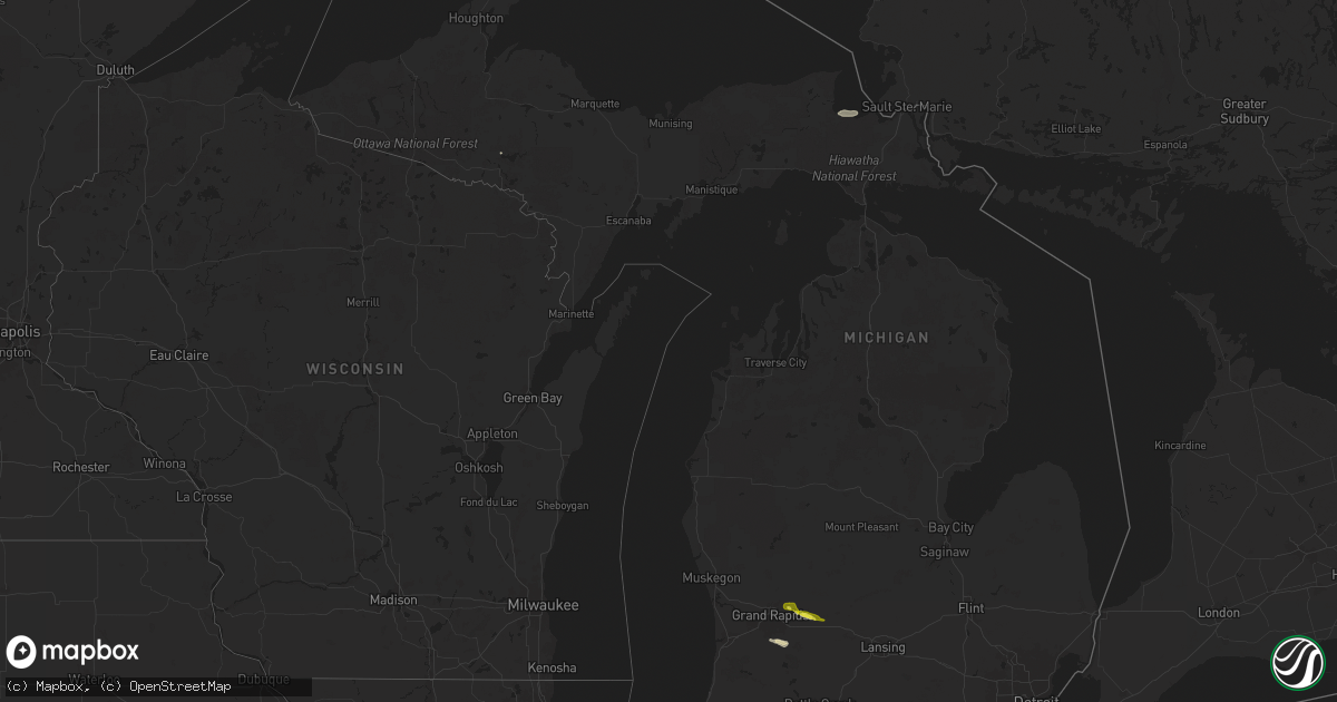 Hail map in Michigan on April 23, 2024