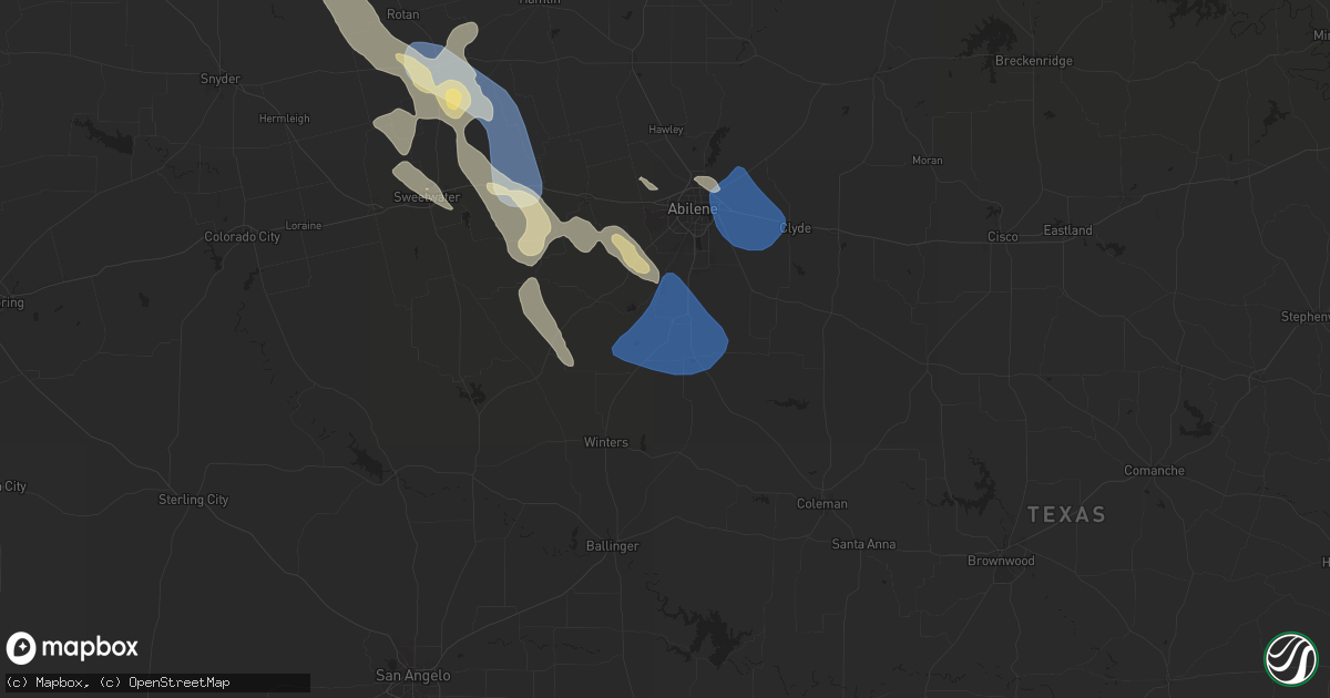 Hail map in Ovalo, TX on April 23, 2024