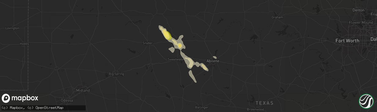 Hail map in Trent, TX on April 23, 2024