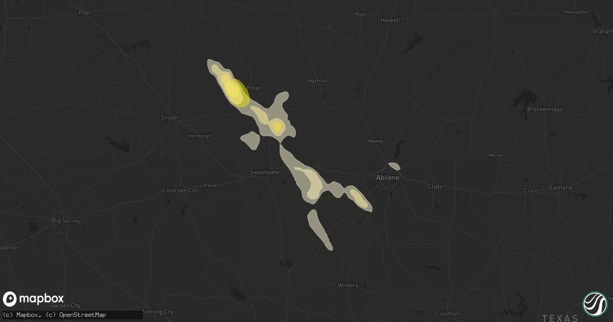 Hail map in Trent, TX on April 23, 2024