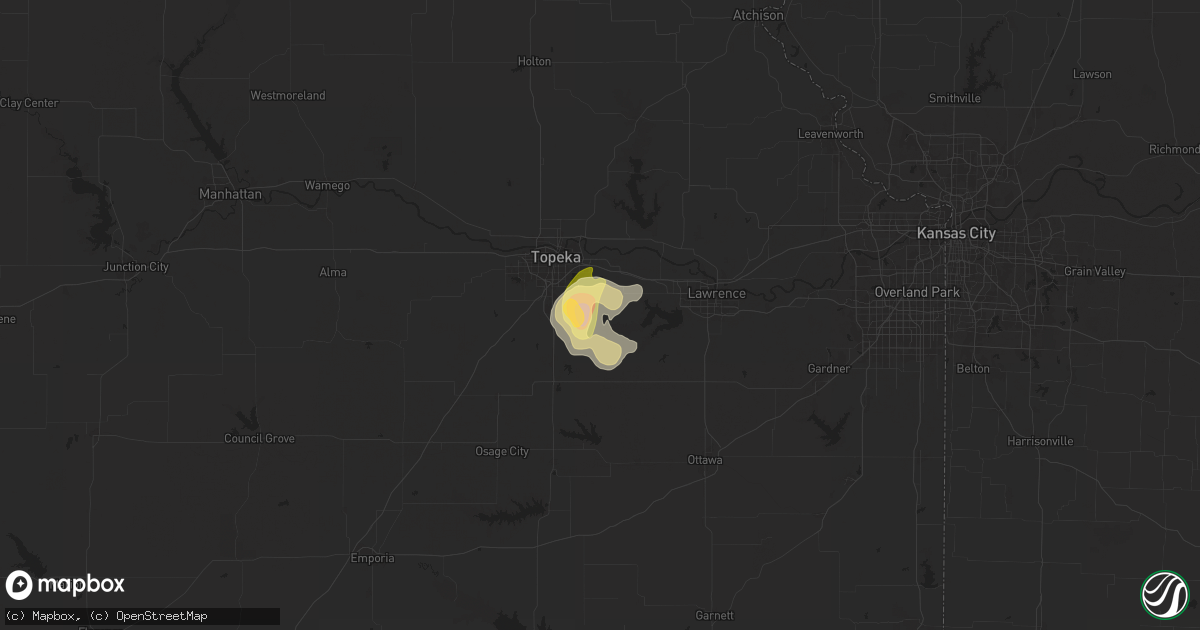 Hail map in Berryton, KS on April 23, 2025