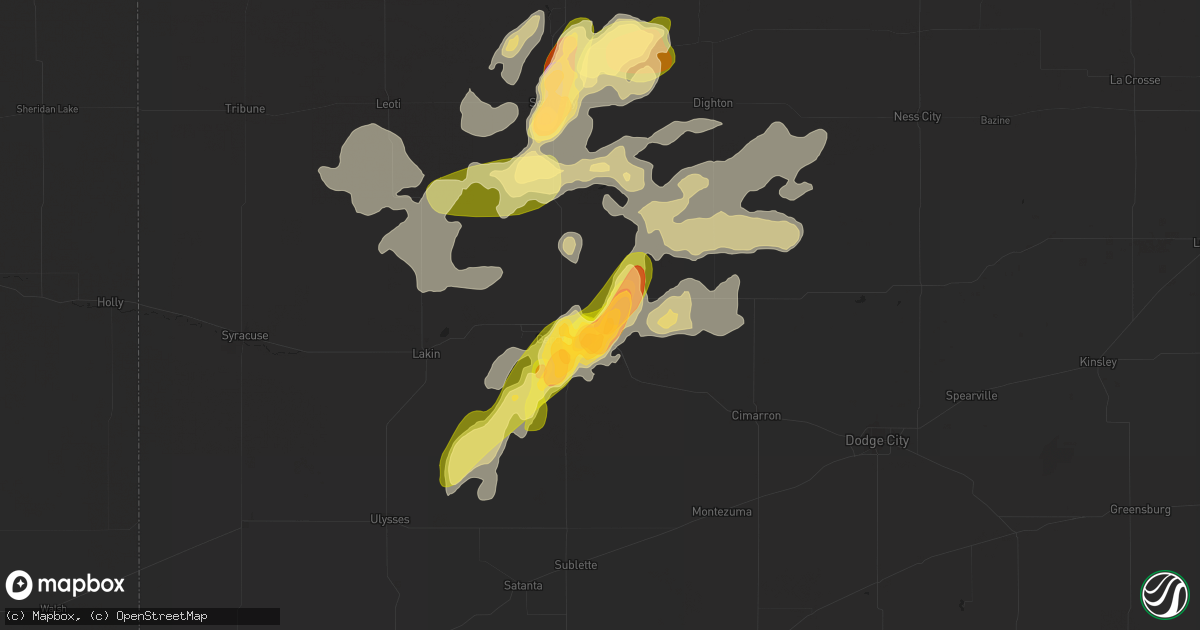 Hail map in Garden City, KS on April 23, 2025