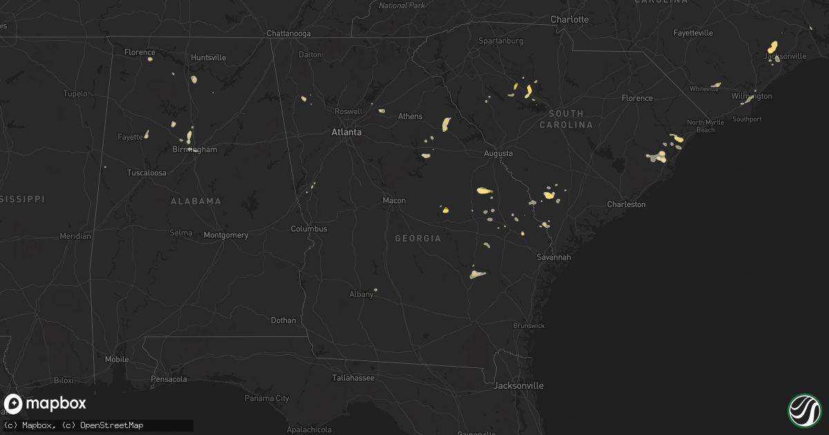 Hail map in Georgia on April 23, 2025