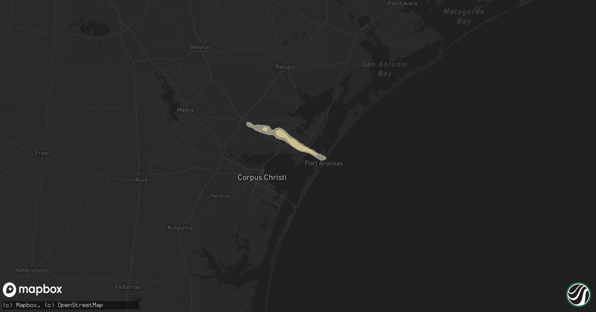 Hail map in Ingleside, TX on April 23, 2025
