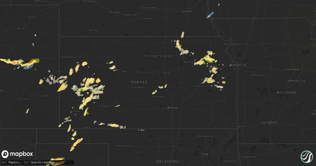Hail map in Kansas on April 23, 2025