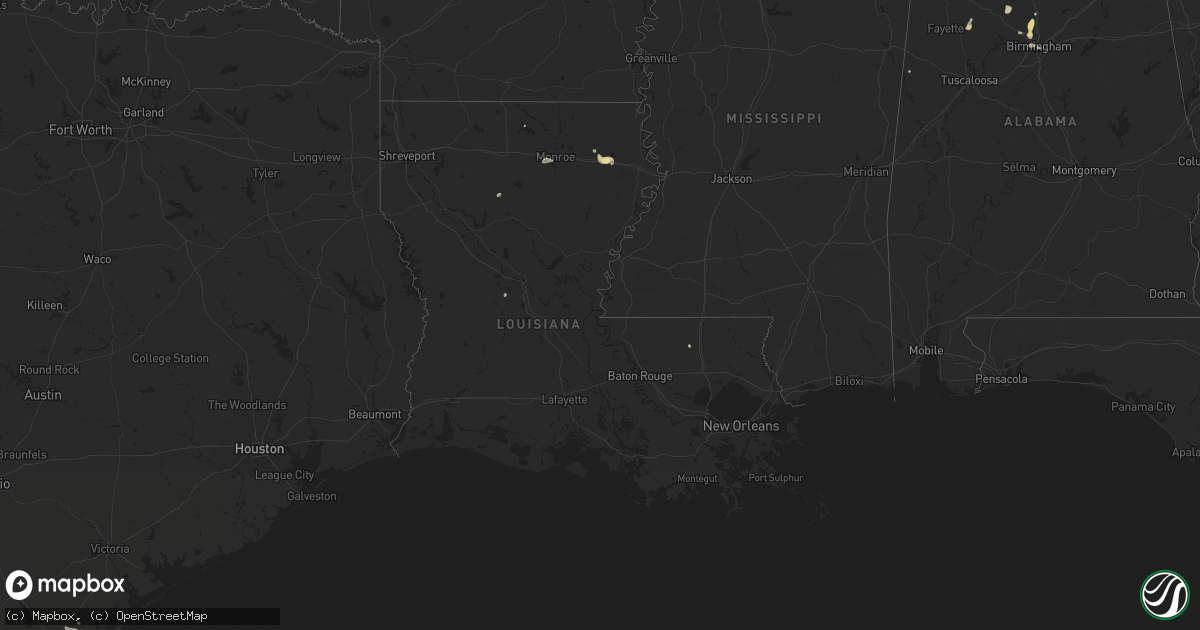 Hail map in Louisiana on April 23, 2025
