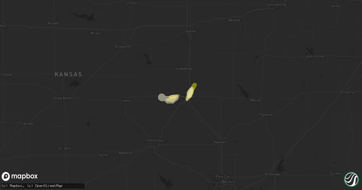 Hail map in Mcpherson, KS on April 23, 2025