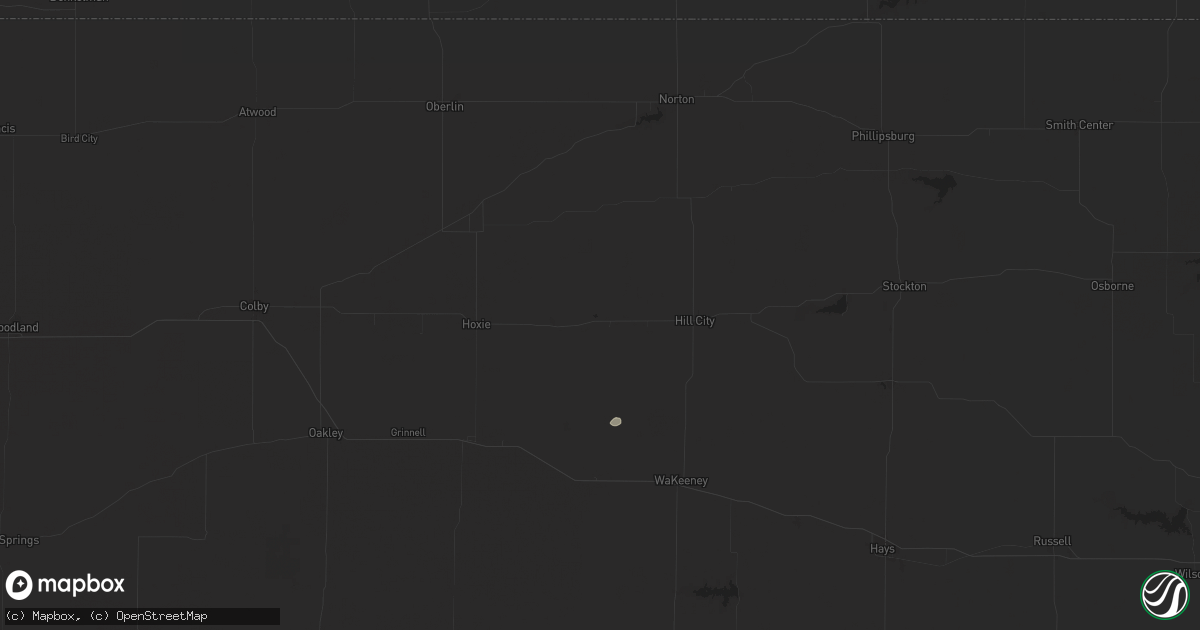 Hail map in Morland, KS on April 23, 2025
