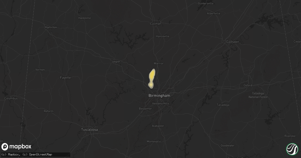 Hail map in Mount Olive, AL on April 23, 2025