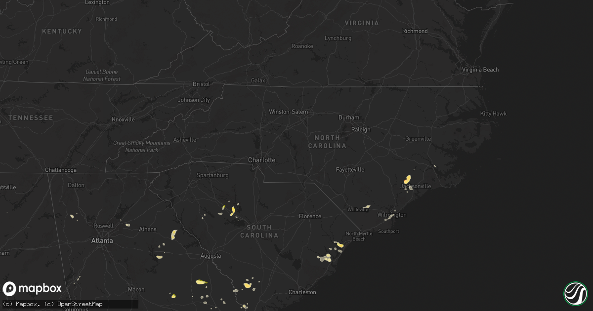 Hail map in North Carolina on April 23, 2025