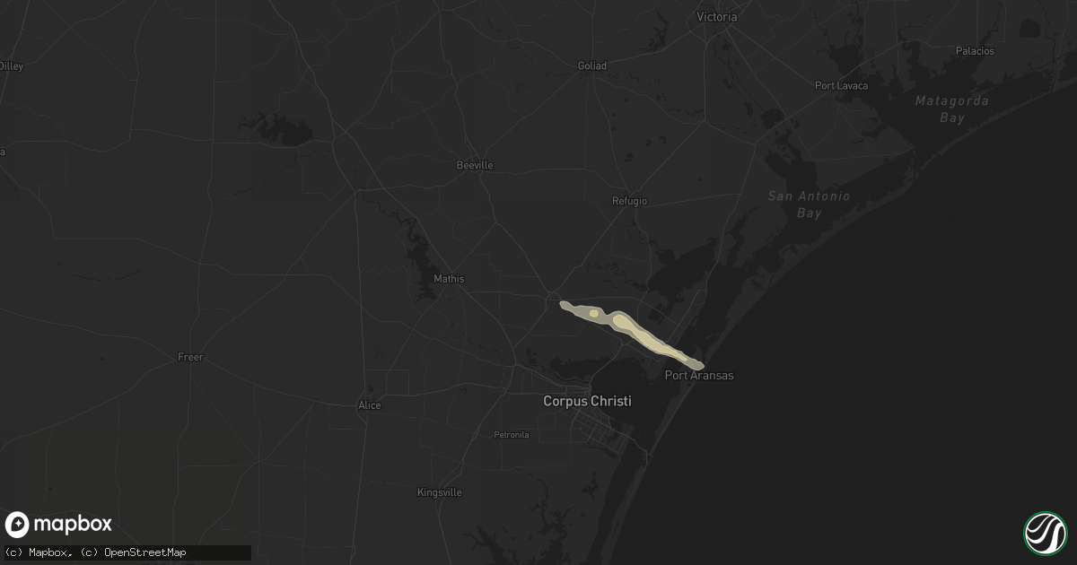 Hail map in Sinton, TX on April 23, 2025