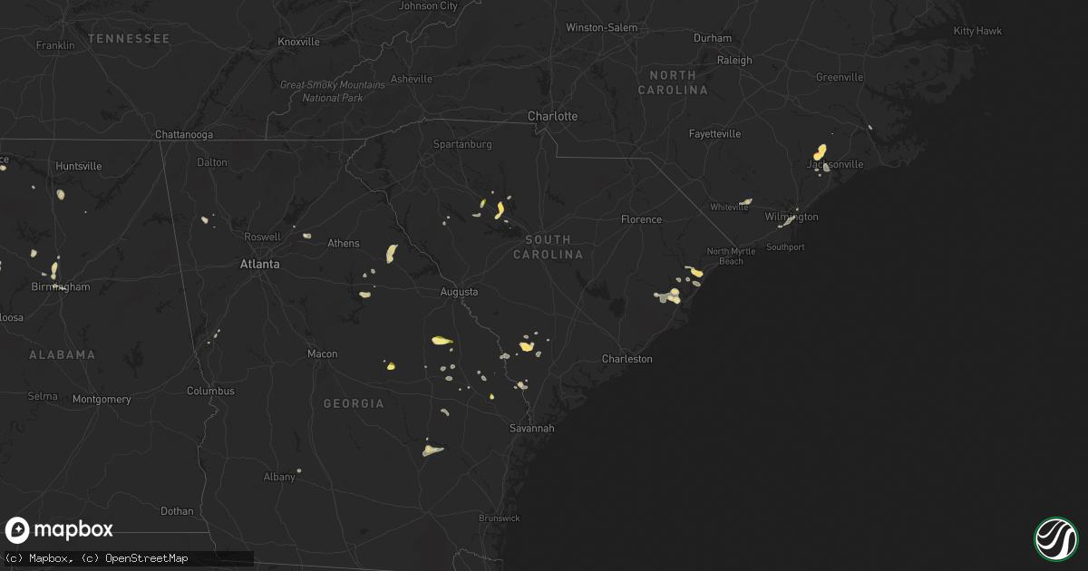 Hail map in South Carolina on April 23, 2025