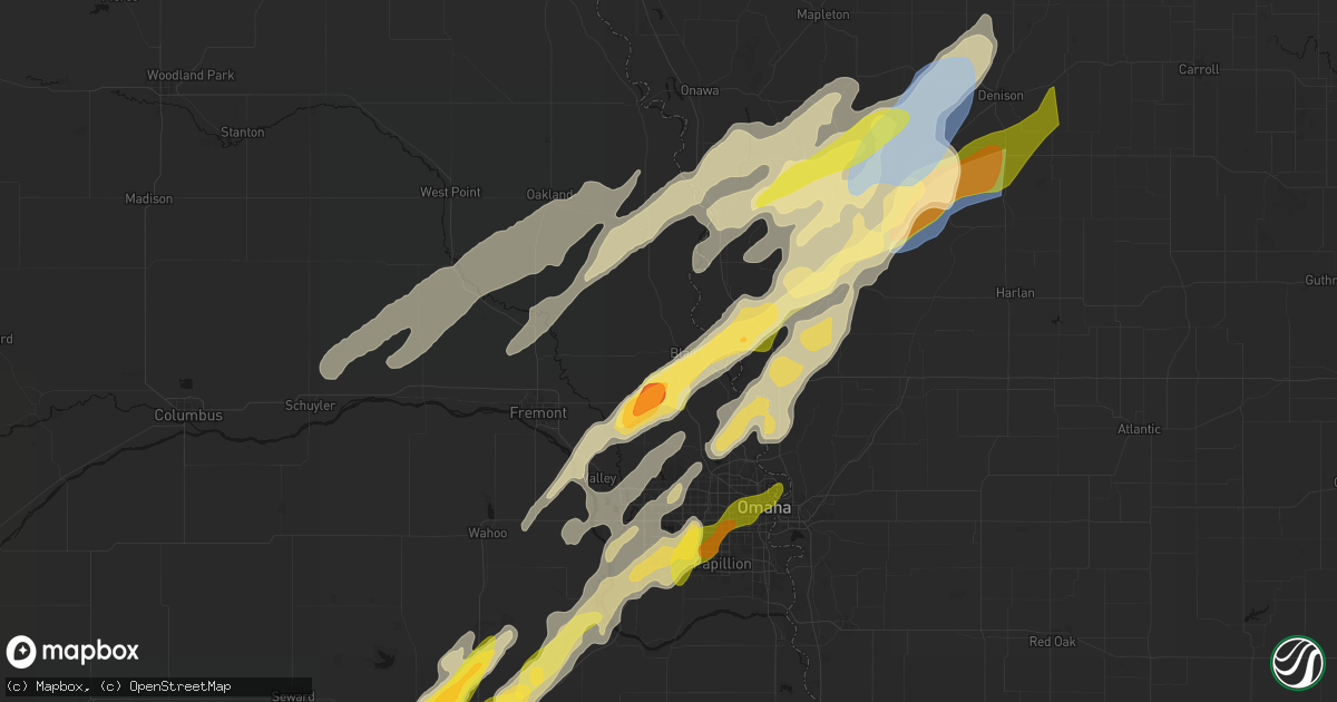 Hail map in Blair, NE on April 23, 2026