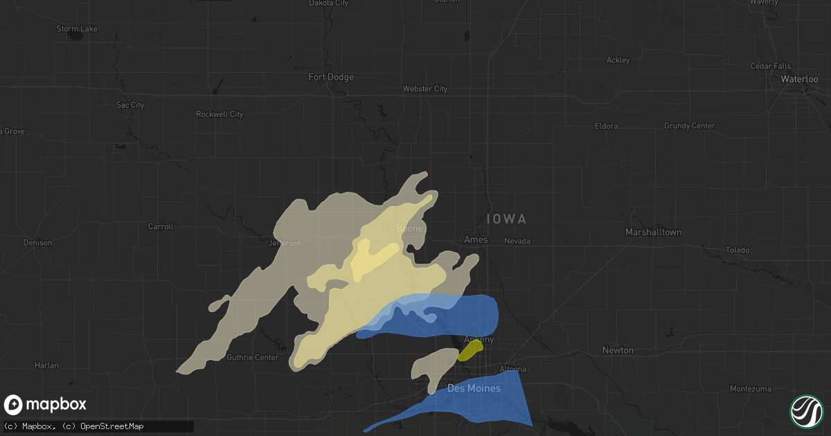 Hail map in Boone, IA on April 23, 2026