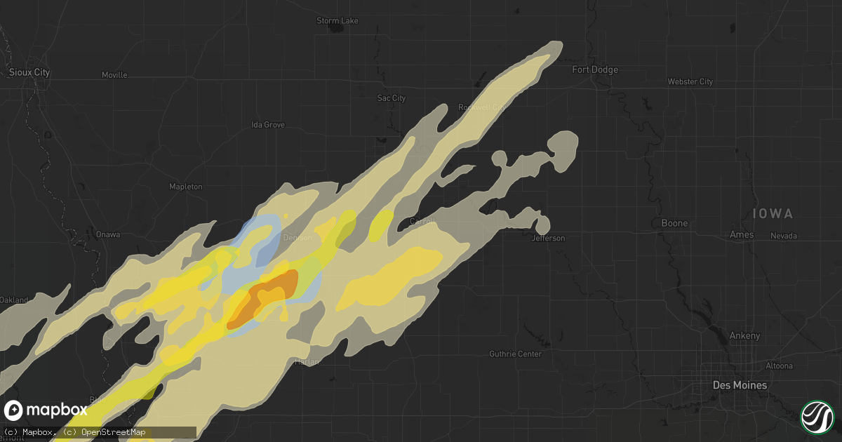 Hail map in Carroll, IA on April 23, 2026