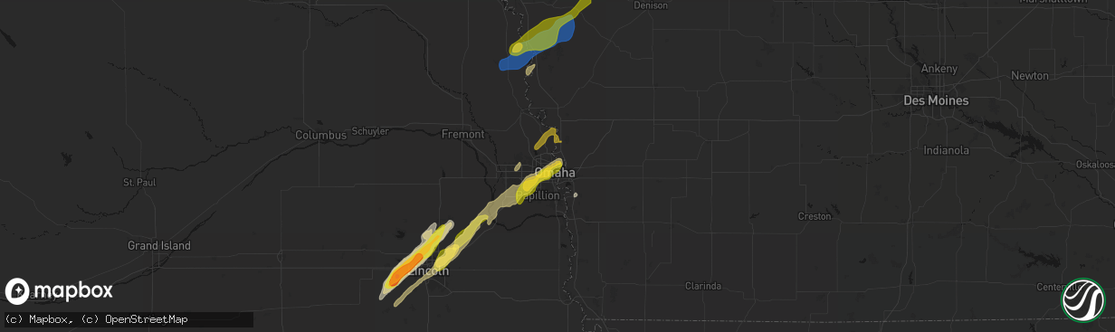 Hail map in Carter Lake, IA on April 23, 2026