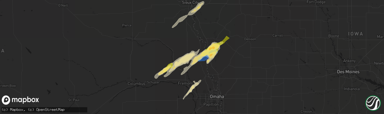 Hail map in Craig, NE on April 23, 2026