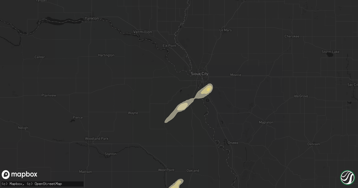 Hail map in Hubbard, NE on April 23, 2026
