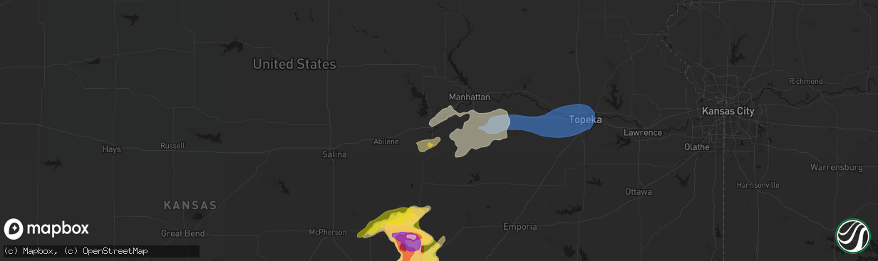 Hail map in Junction City, KS on April 23, 2026