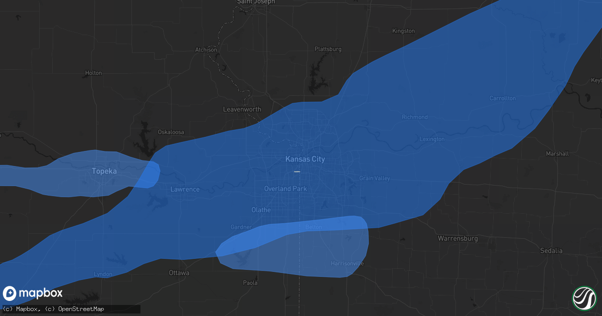 Hail map in Kansas City, MO on April 23, 2026