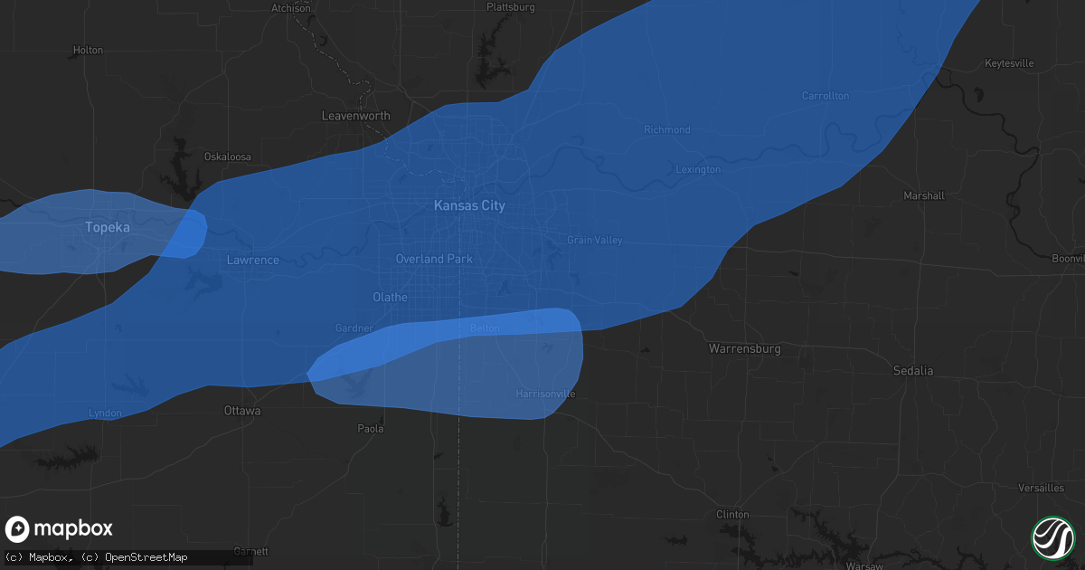 Hail map in Lees Summit, MO on April 23, 2026