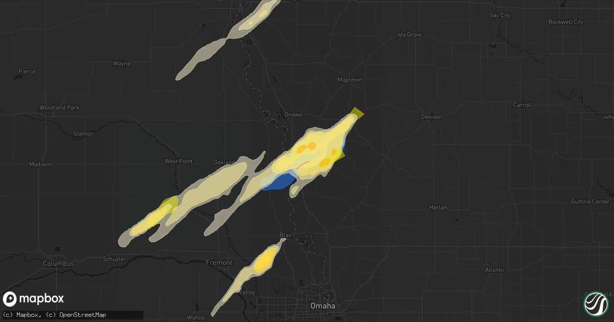 Hail map in Little Sioux, IA on April 23, 2026